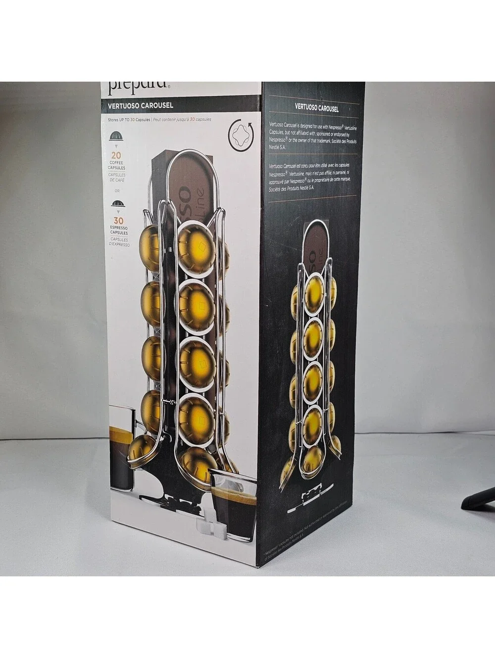 Prepara Vertuoso Carousel Nespresso VertuoLine Coffee Pod Holder 30 Capsule Rack